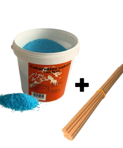 Suhkruvati koostisosade komplekt – 1 kg suhkur (sinine) + 30 pulka (28 cm)